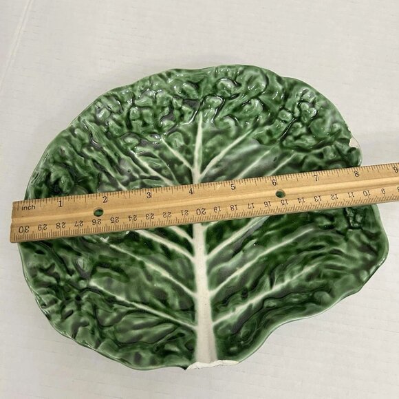 Vintage Bordallo Pinheiro Cabbage Salad Plate * Damaged - Picture 1 of 6